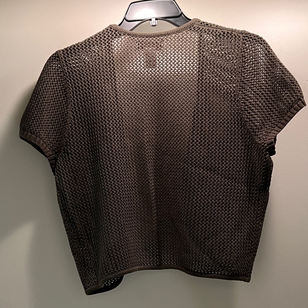 Forest Green Open-Knit Women's Shrug